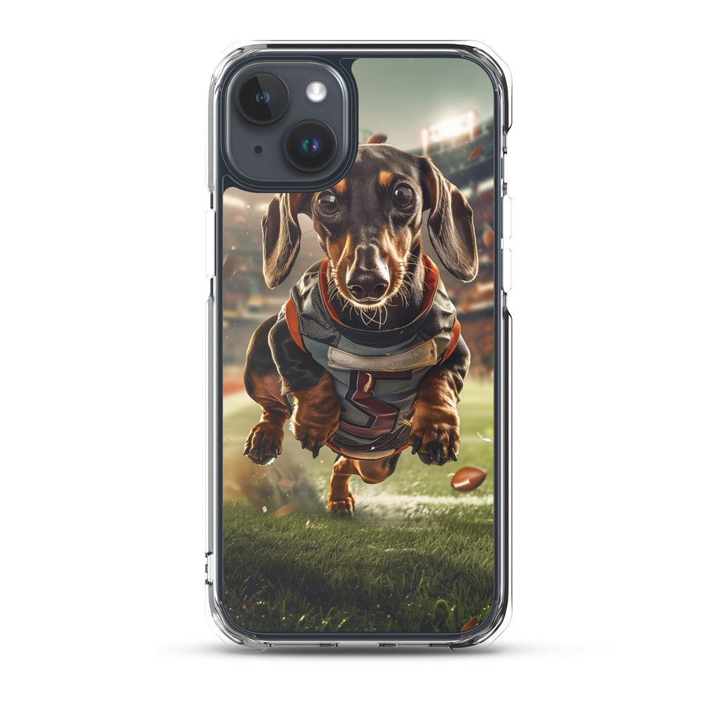 Dachshund Football-Themed Clear Case for iPhone®