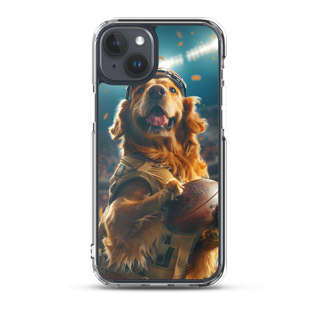 Golden Retriever Football-Themed Clear Case for iPhone®