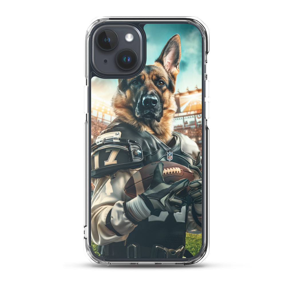 German Shepherd Football-Themed Clear Case for iPhone®