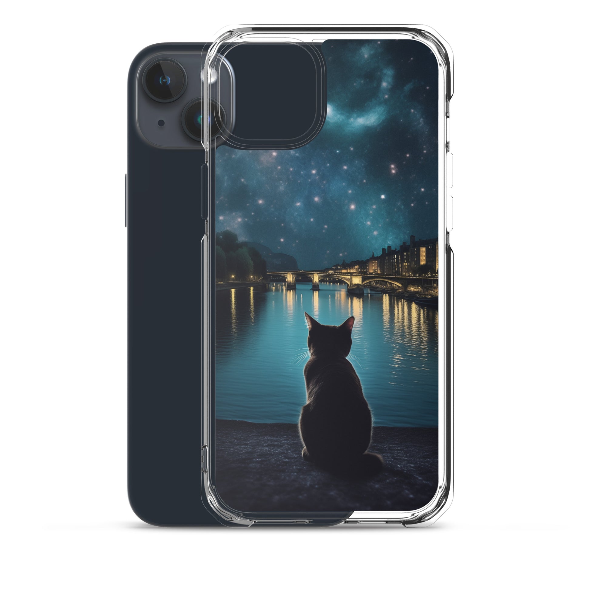 Starry Cat D Clear Case for iPhone