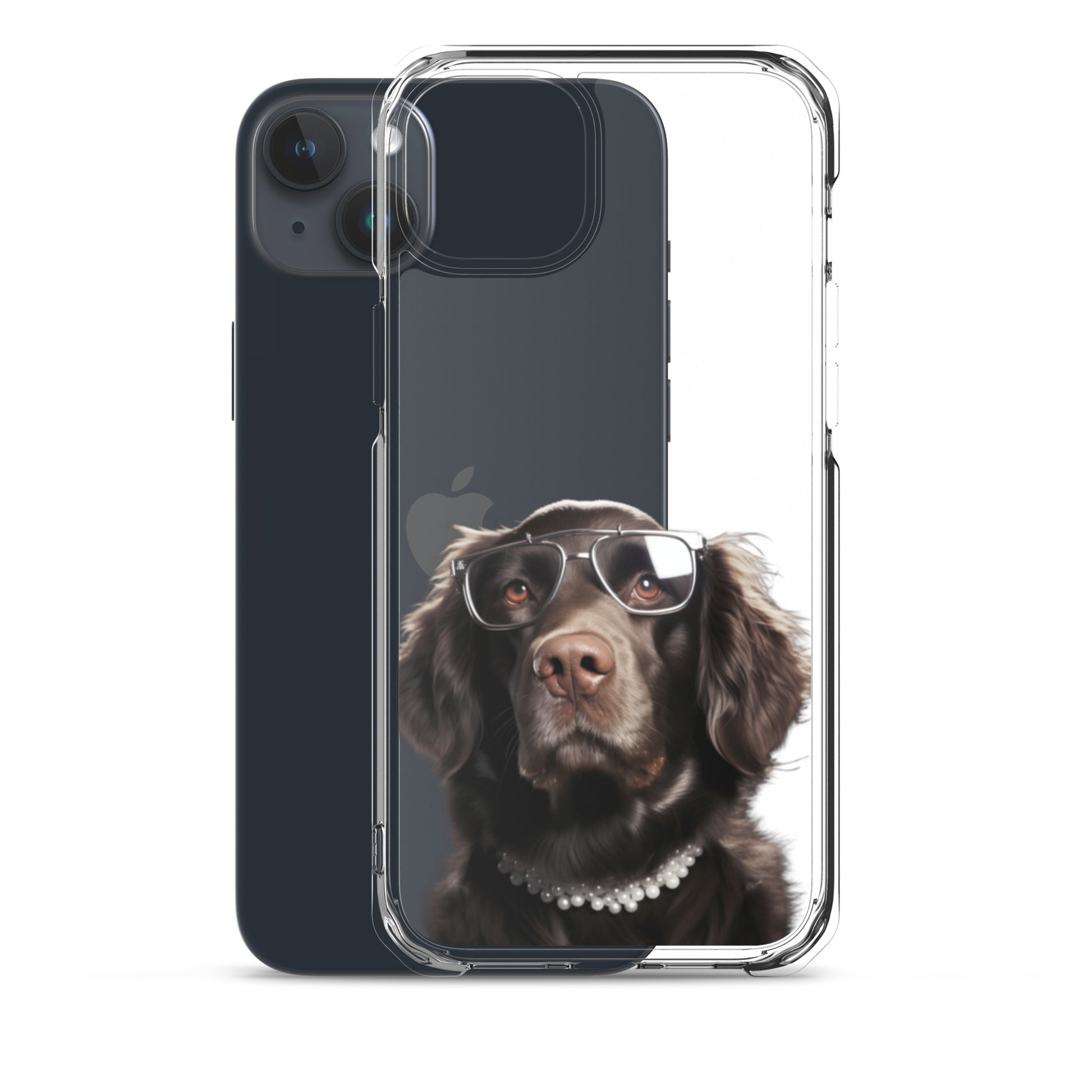 Glasses Dog J Clear Case for iPhone