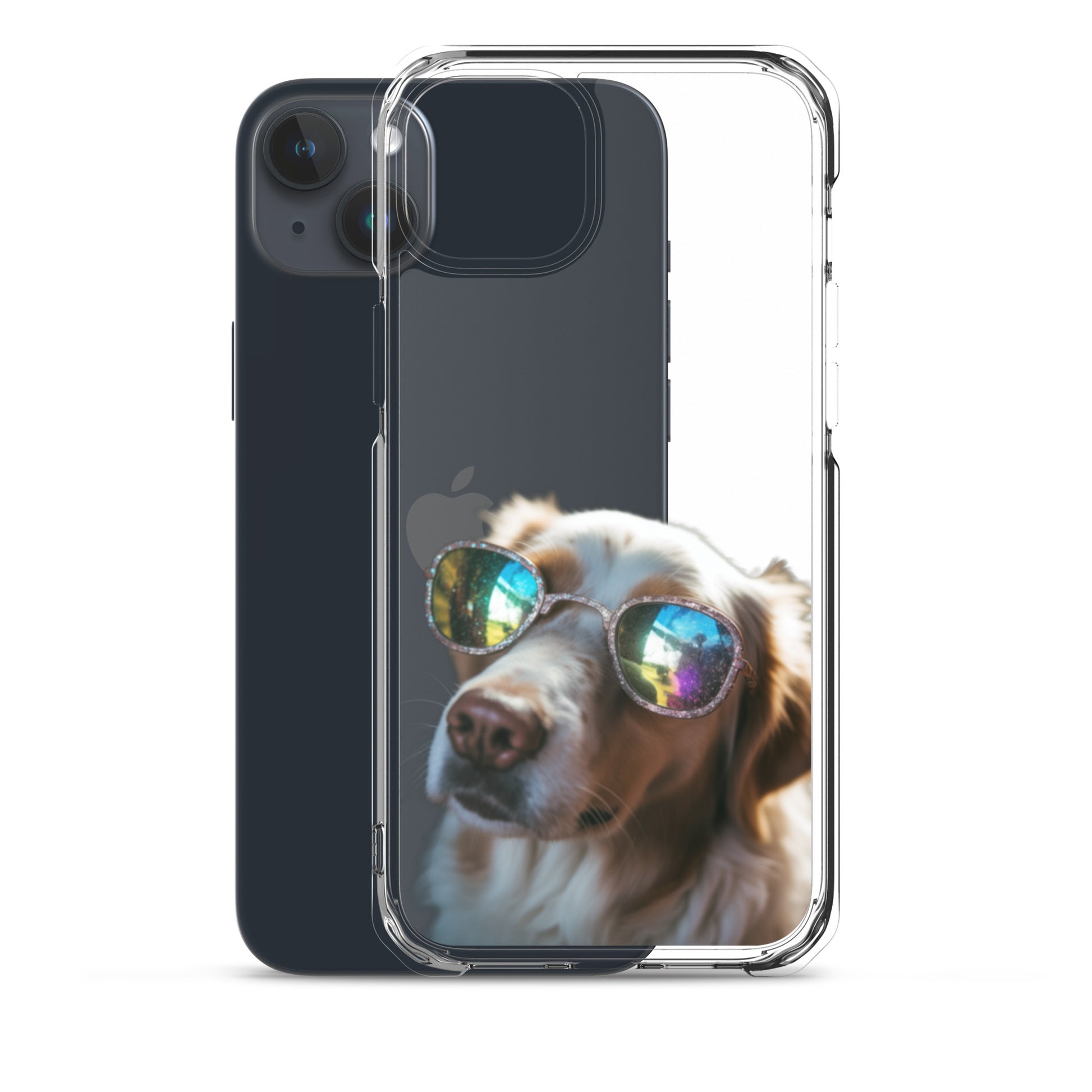 Glasses Dog L Clear Case for iPhone