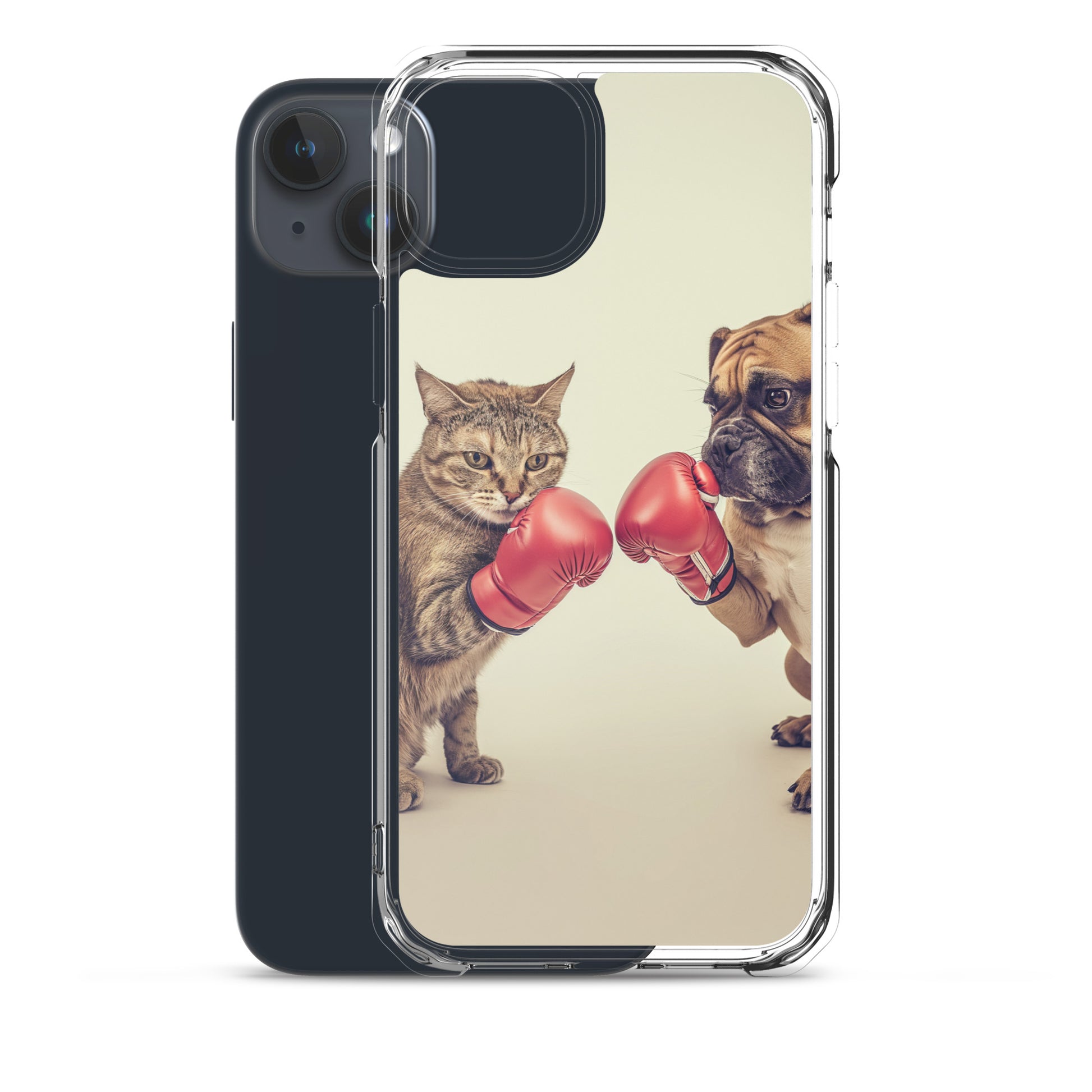 Boxing Dog n Cat A Clear Case for iPhone®