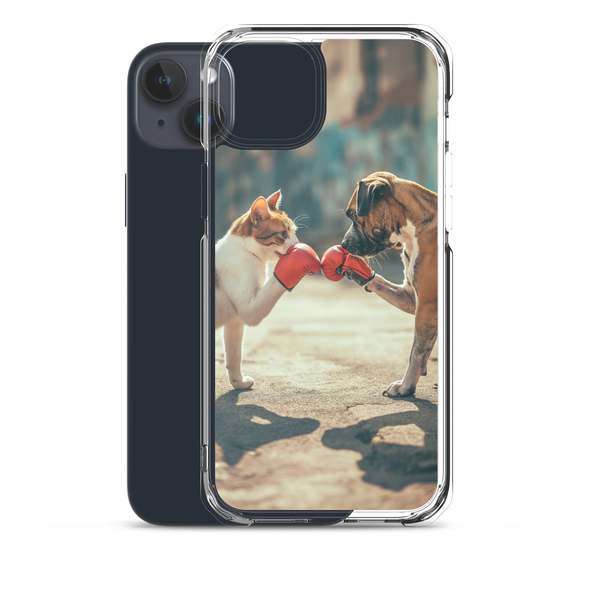Boxing Dog n Cat F Clear Case for iPhone®