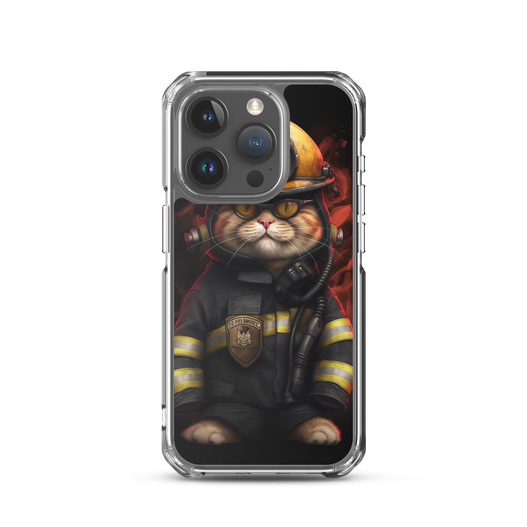 Firefighter Cat A Clear Case for iPhone