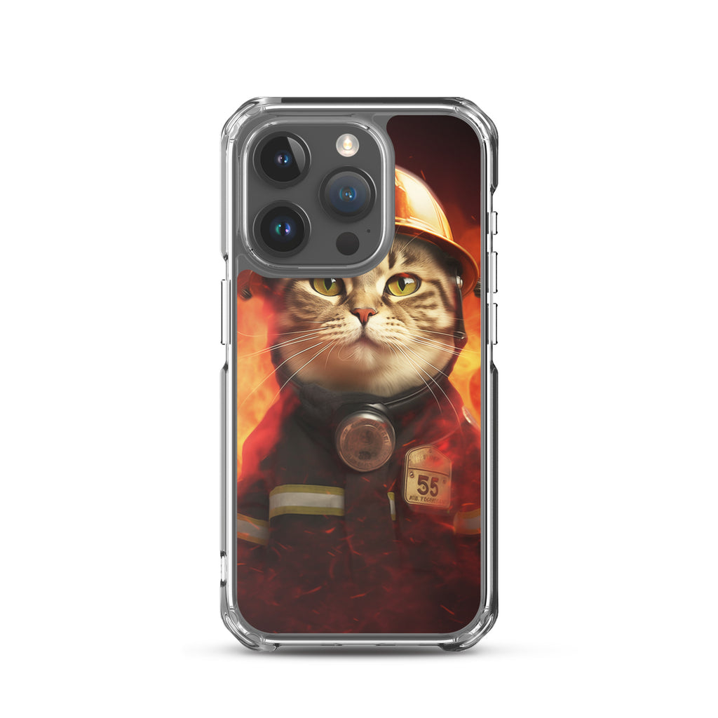 Firefighter Cat B Clear Case for iPhone