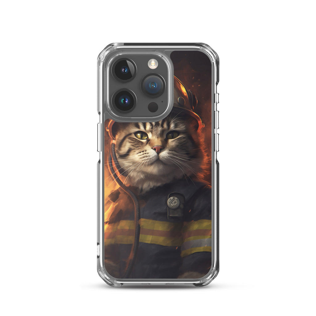 Firefighter Cat C Clear Case for iPhone