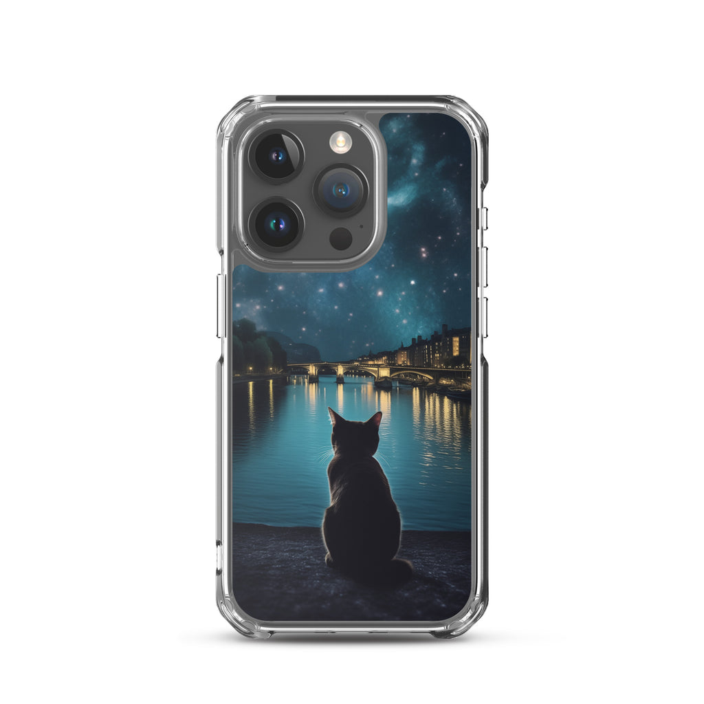 Starry Cat D Clear Case for iPhone