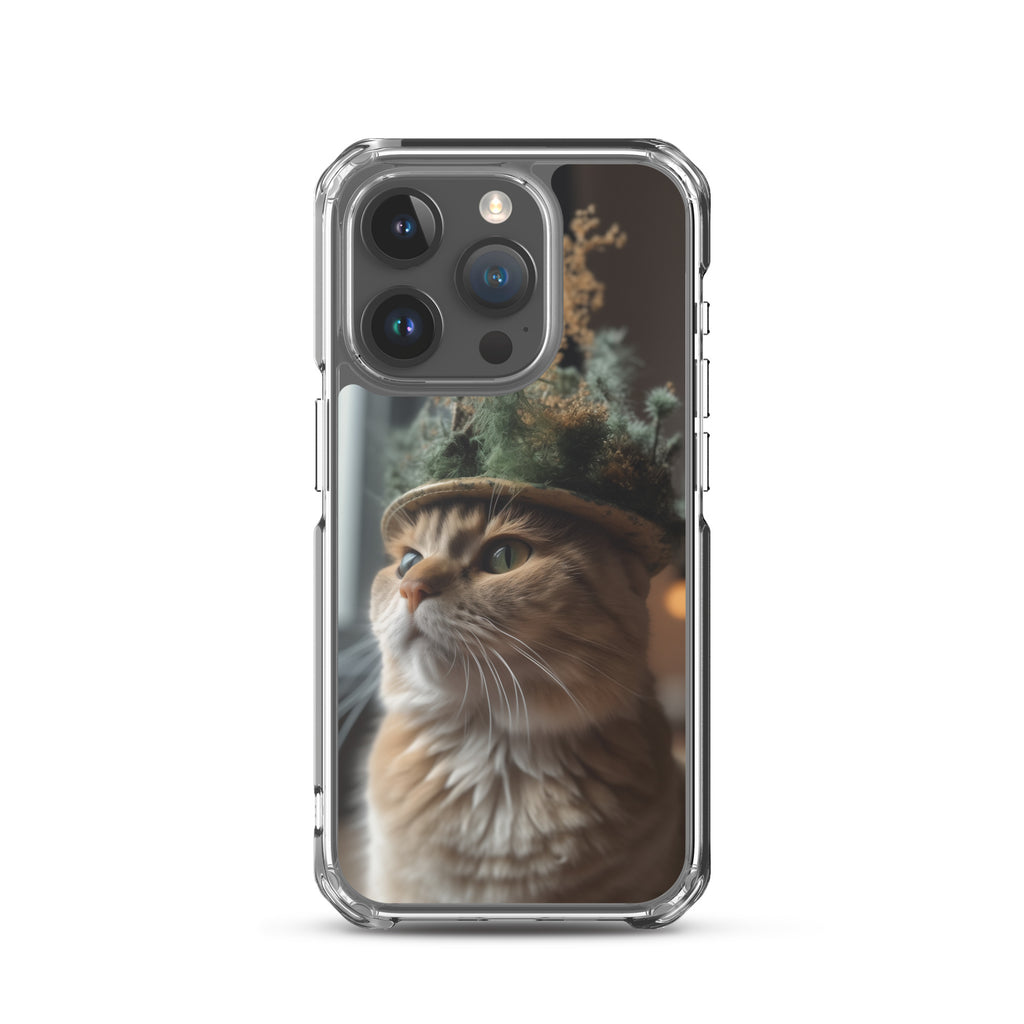 Cat Hat B Clear Case for iPhone