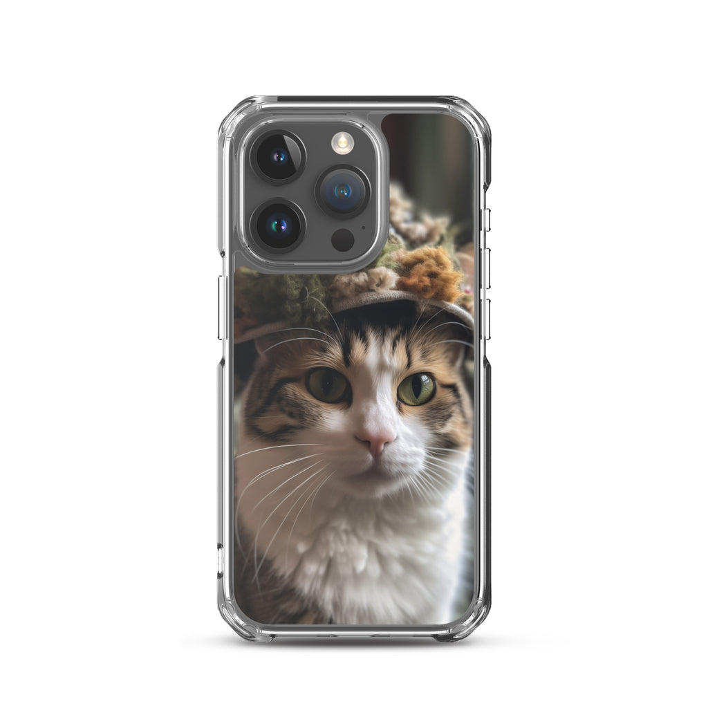 Cat Hat E Clear Case for iPhone