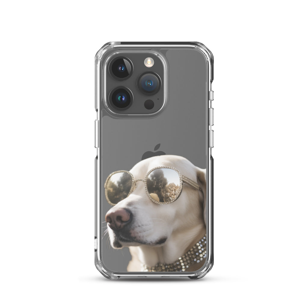 Glasses Dog B Clear Case for iPhone