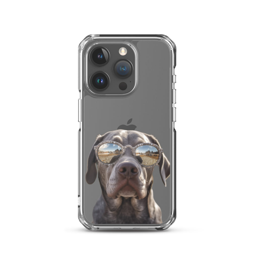 Glasses Dog E Clear Case for iPhone