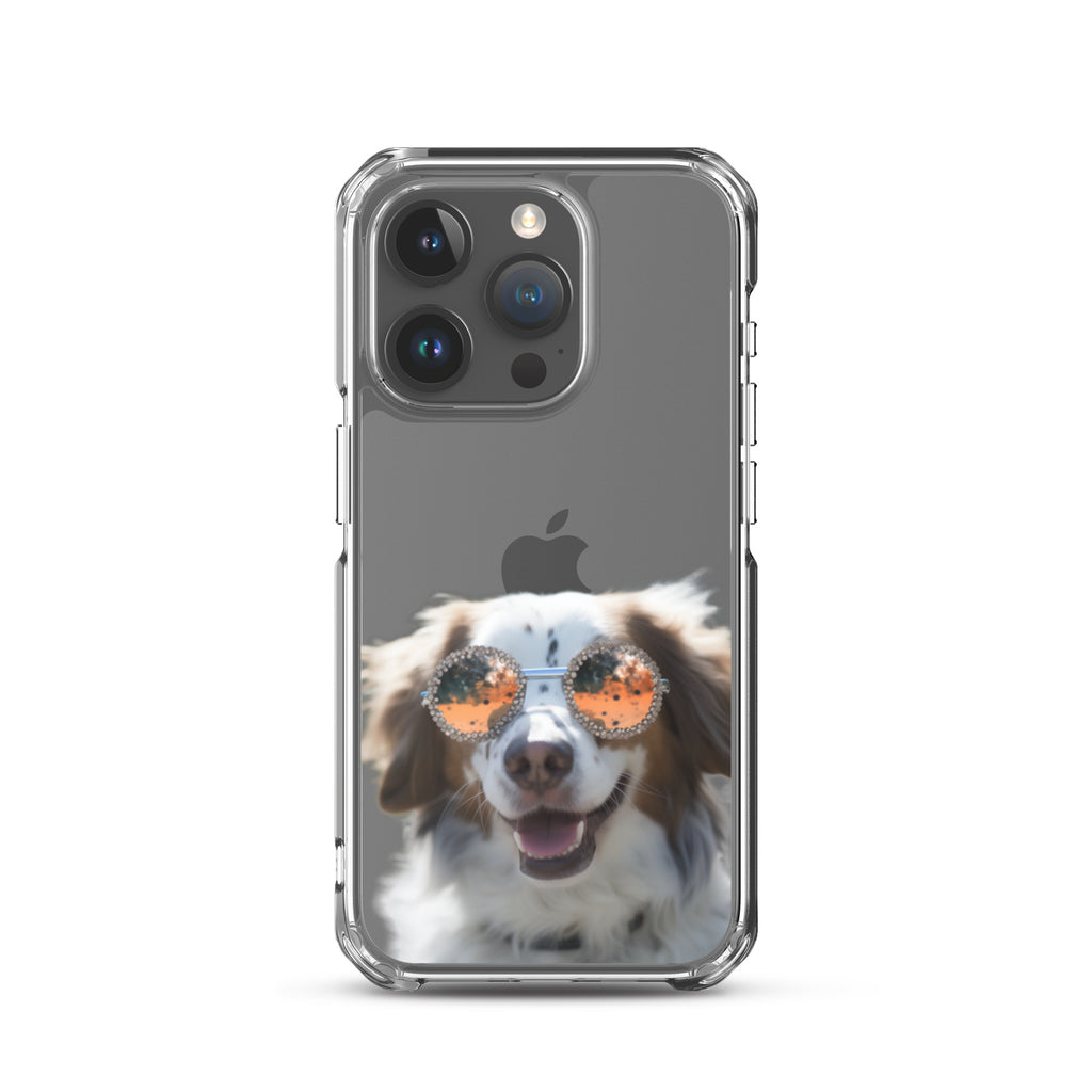 Glasses Dog F Clear Case for iPhone