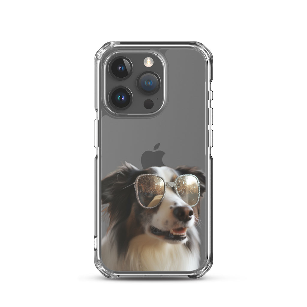 Glasses Dog H Clear Case for iPhone