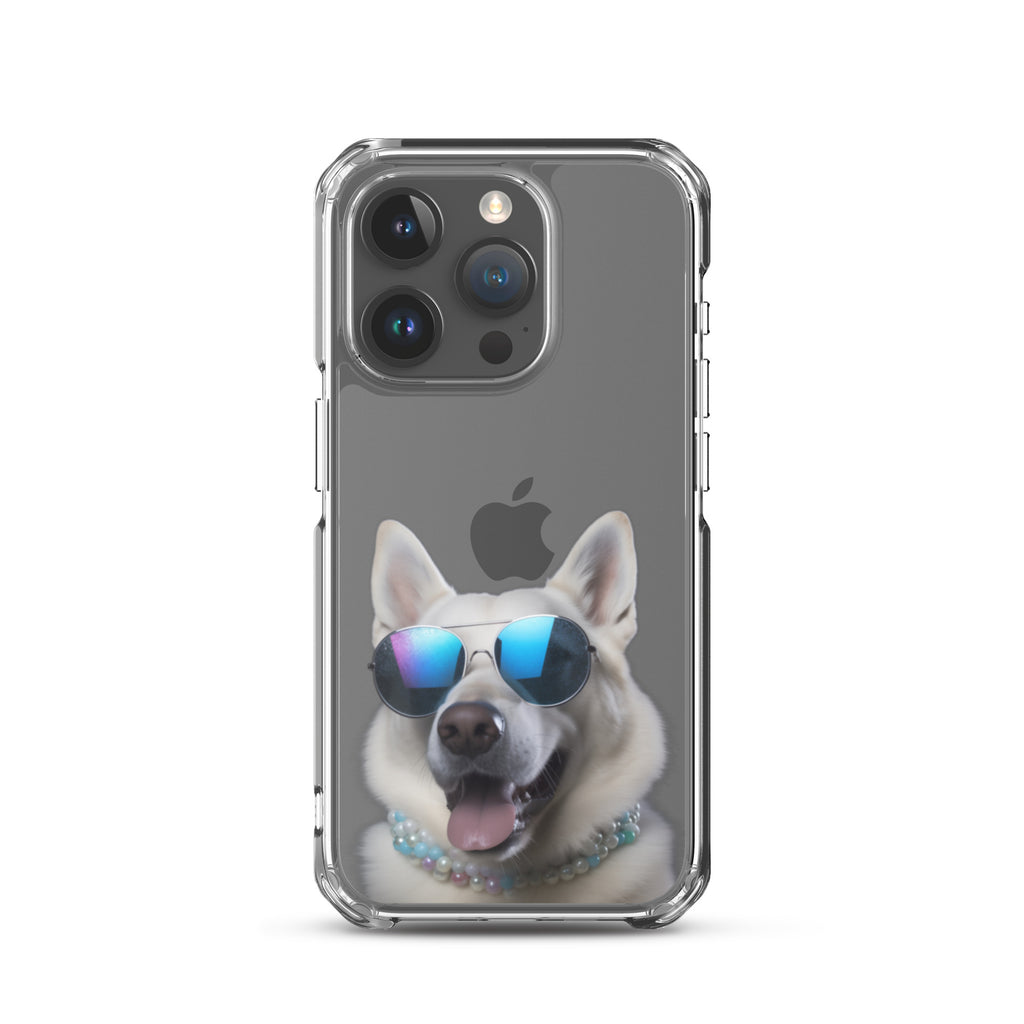 Glasses Dog I Clear Case for iPhone