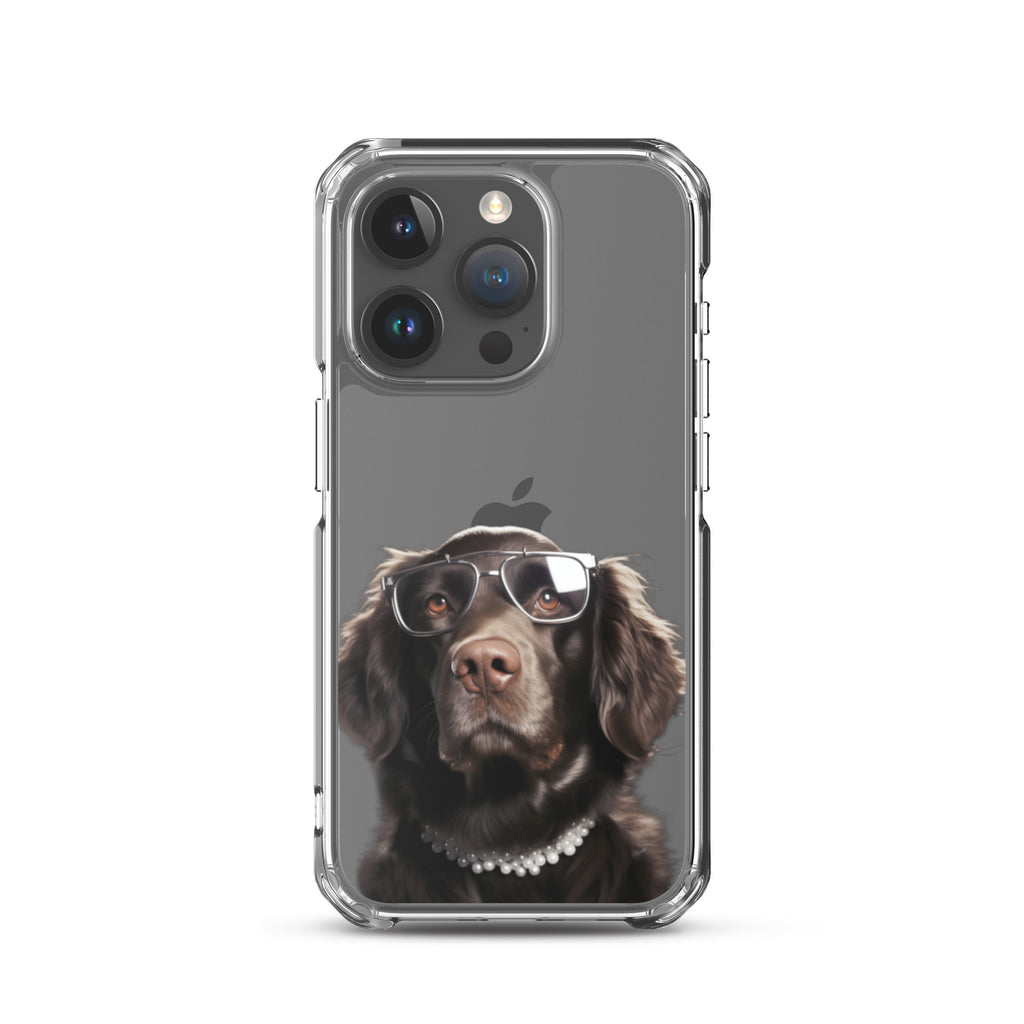 Glasses Dog J Clear Case for iPhone