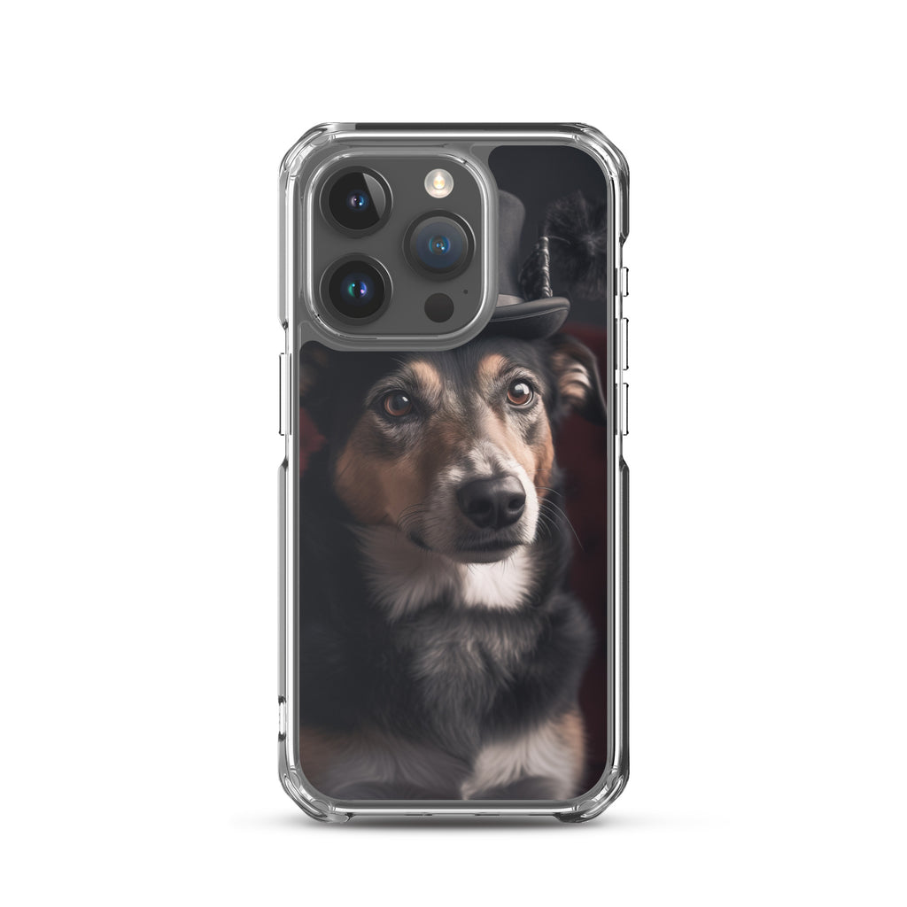 Top Hat Dog B Clear Case for iPhone