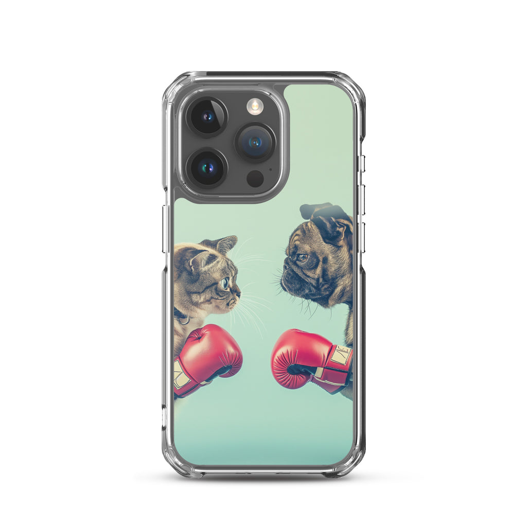 Boxing Dog n Cat B Clear Case for iPhone®