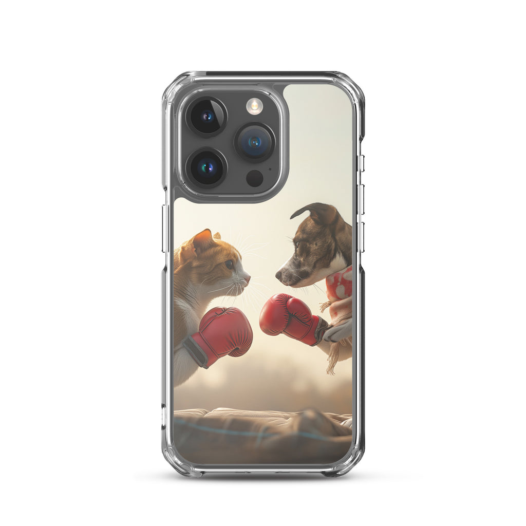 Boxing Dog n Cat D Clear Case for iPhone®