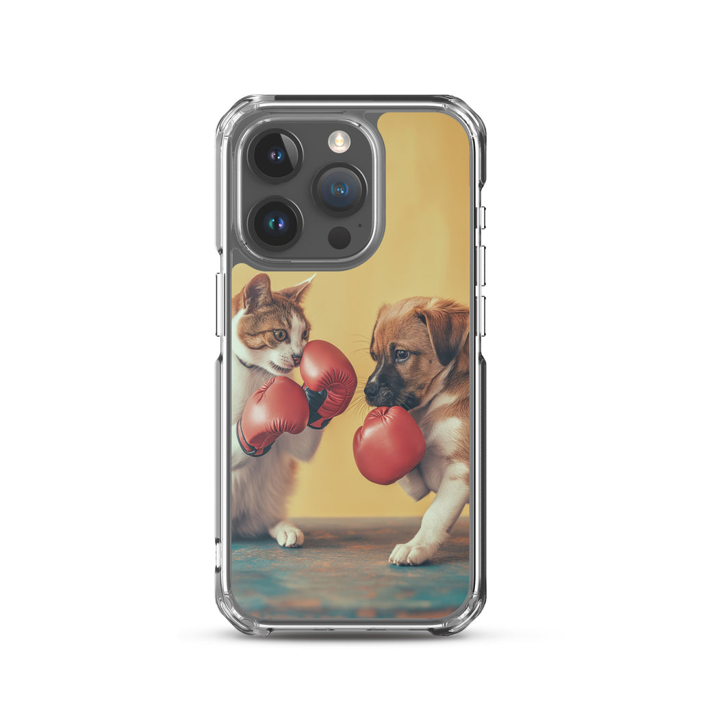 Boxing Dog n Cat E Clear Case for iPhone®