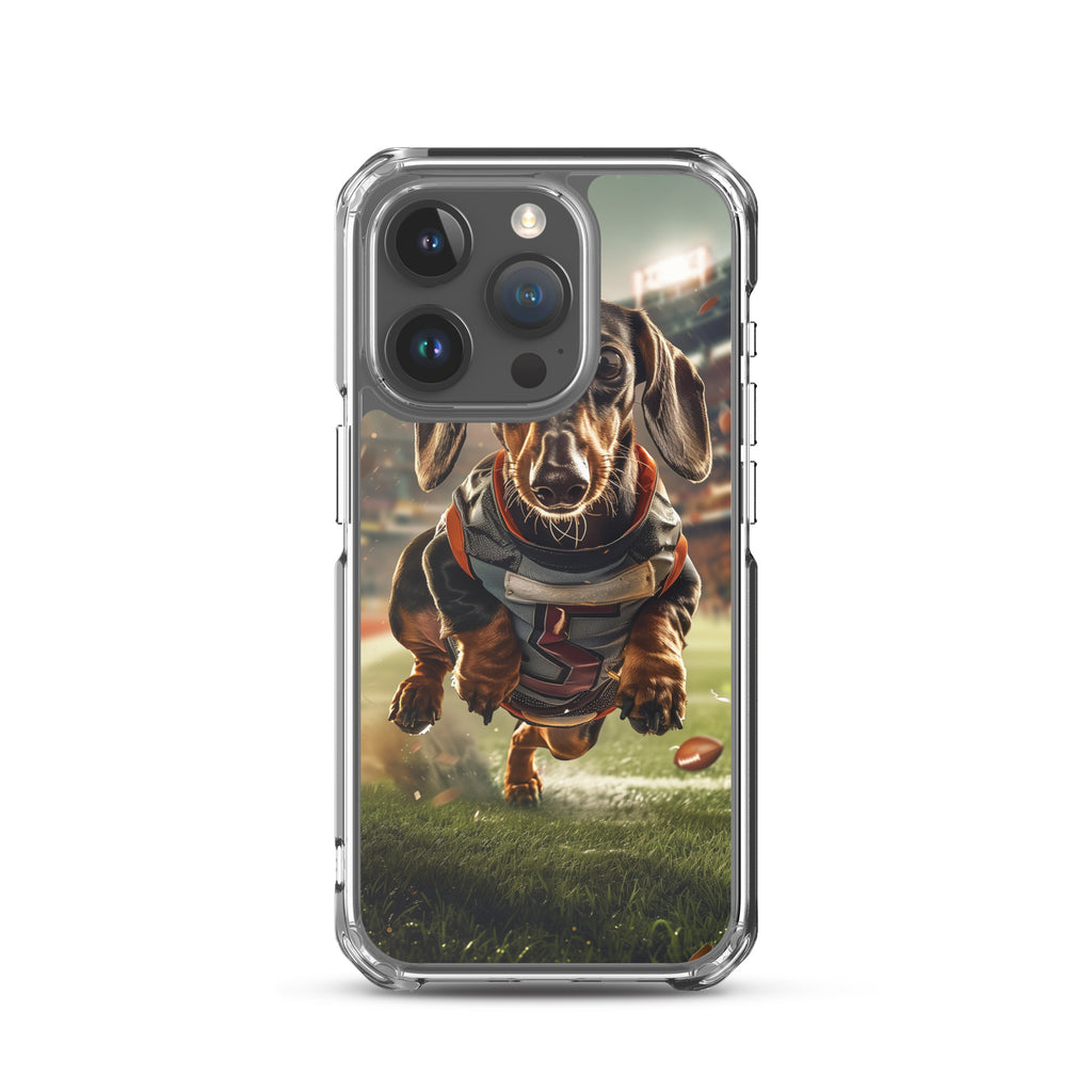 Dachshund Football-Themed Clear Case for iPhone®