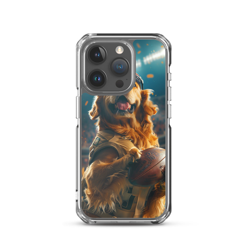 Golden Retriever Football-Themed Clear Case for iPhone®