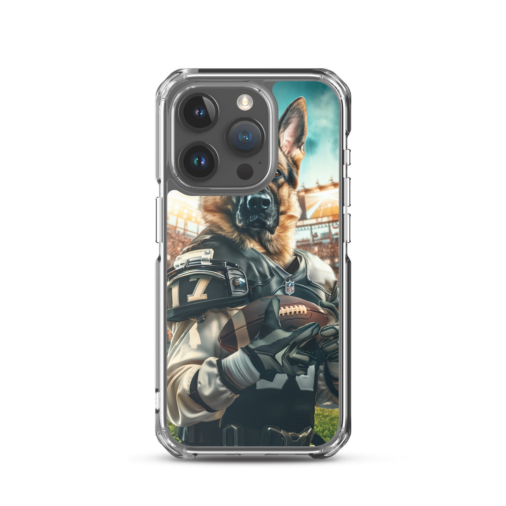 German Shepherd Football-Themed Clear Case for iPhone®