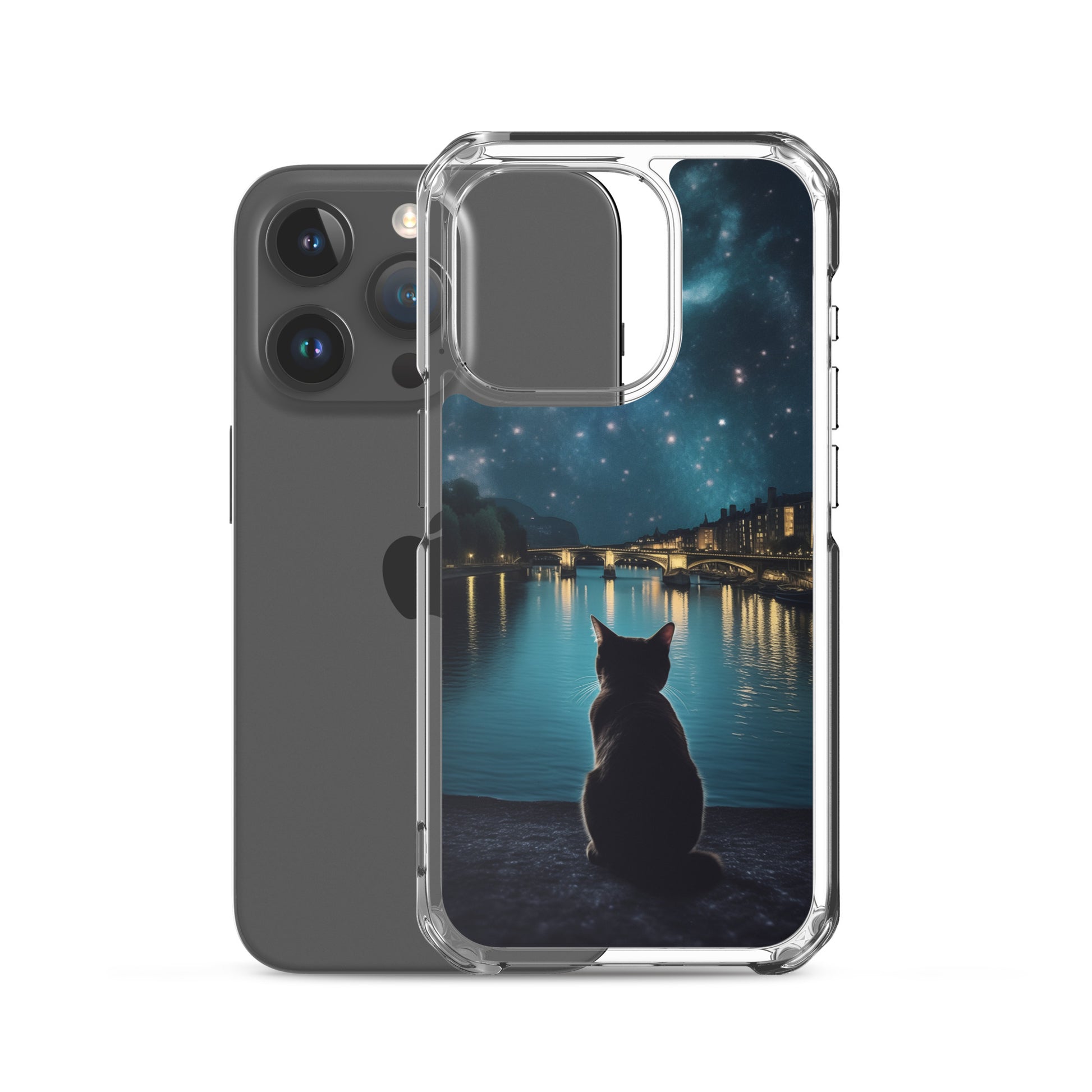 Starry Cat D Clear Case for iPhone