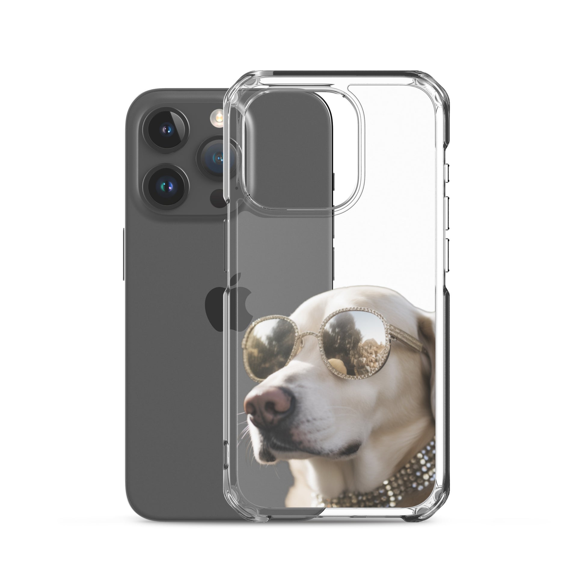 Glasses Dog B Clear Case for iPhone