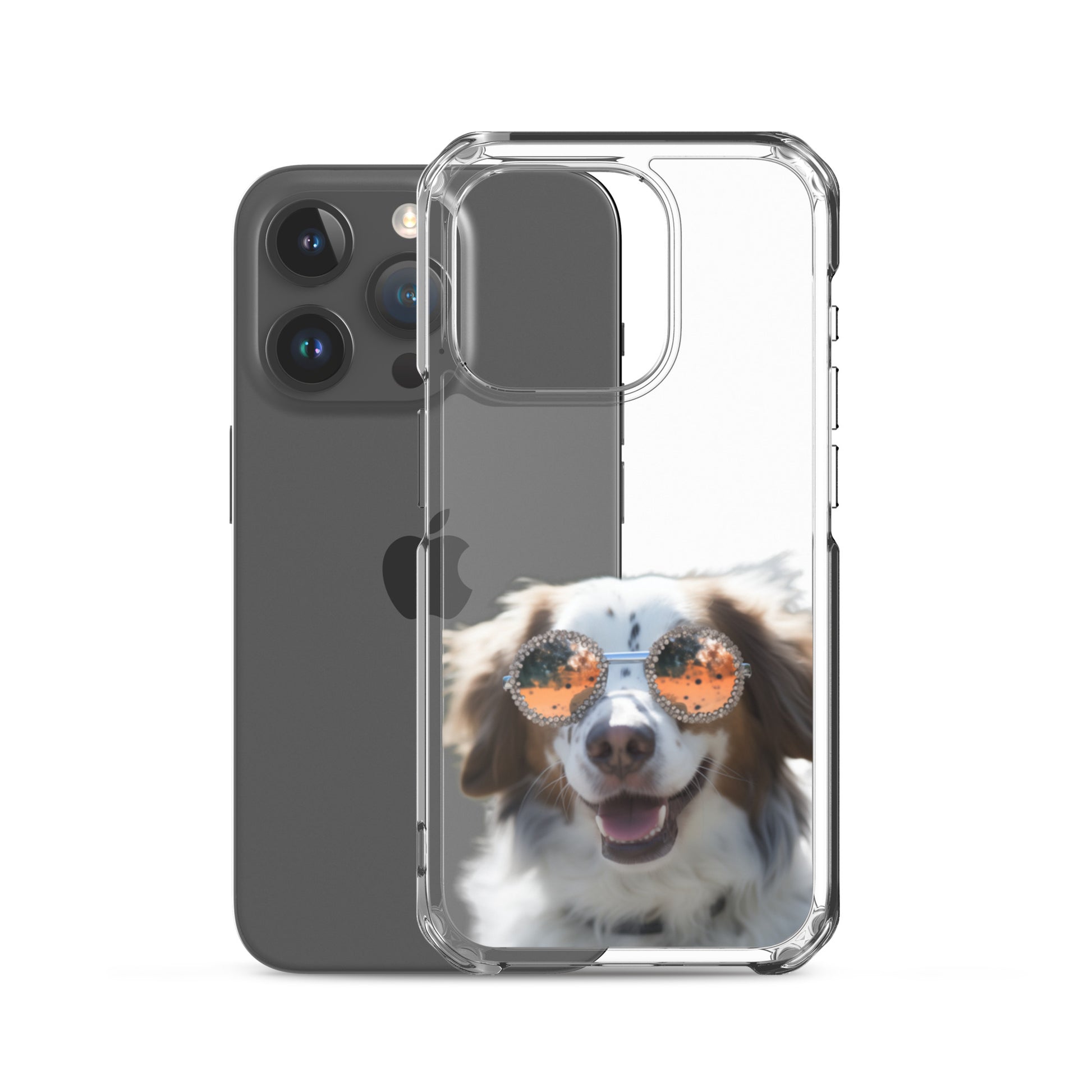 Glasses Dog F Clear Case for iPhone