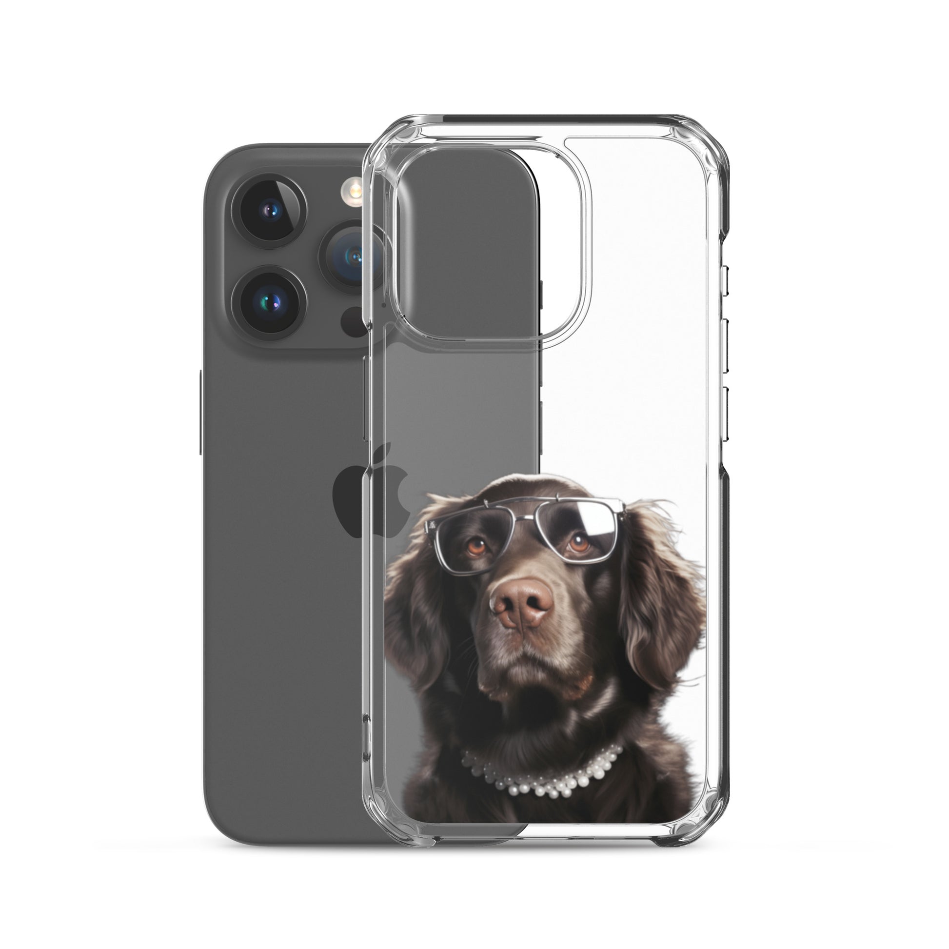 Glasses Dog J Clear Case for iPhone