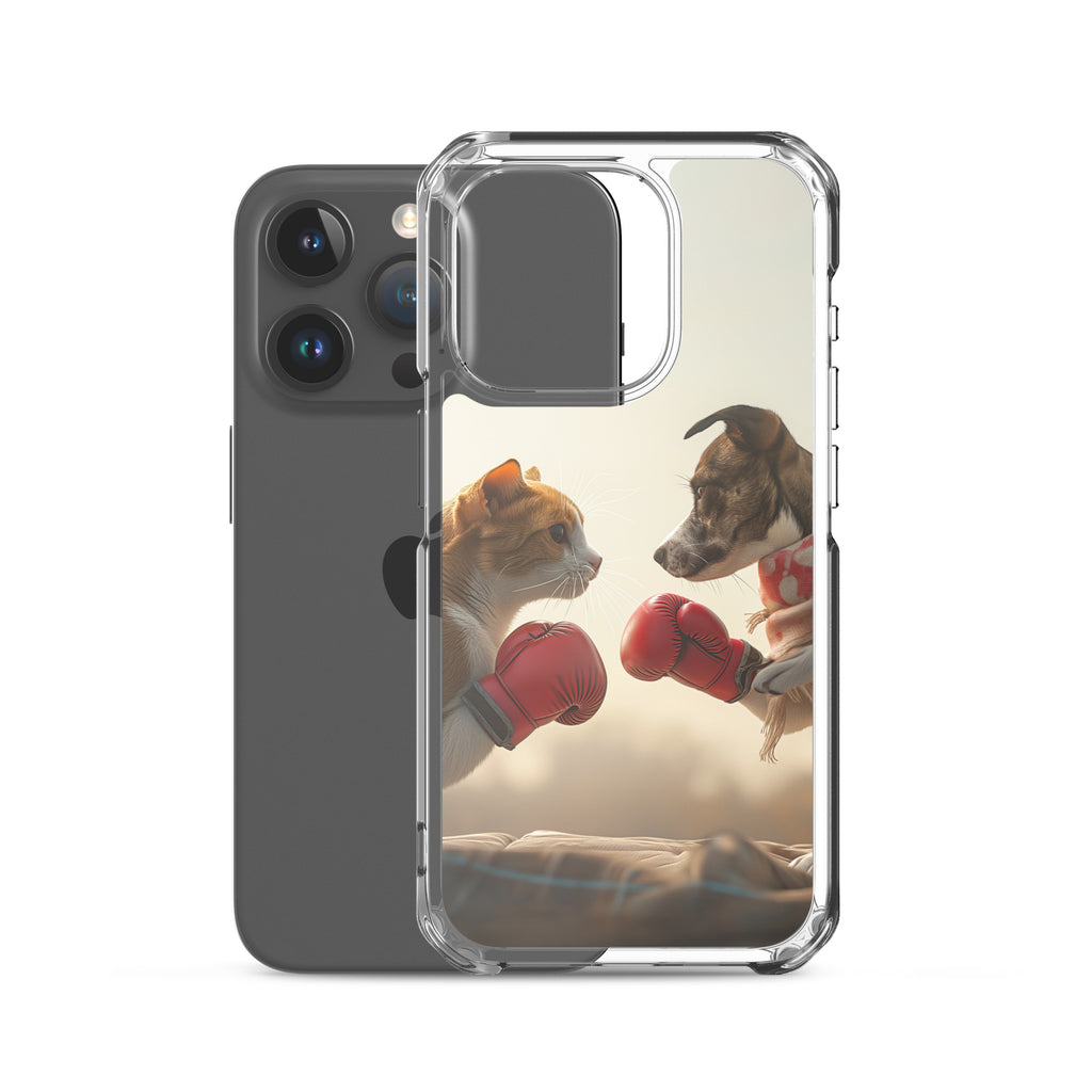 Boxing Dog n Cat D Clear Case for iPhone®