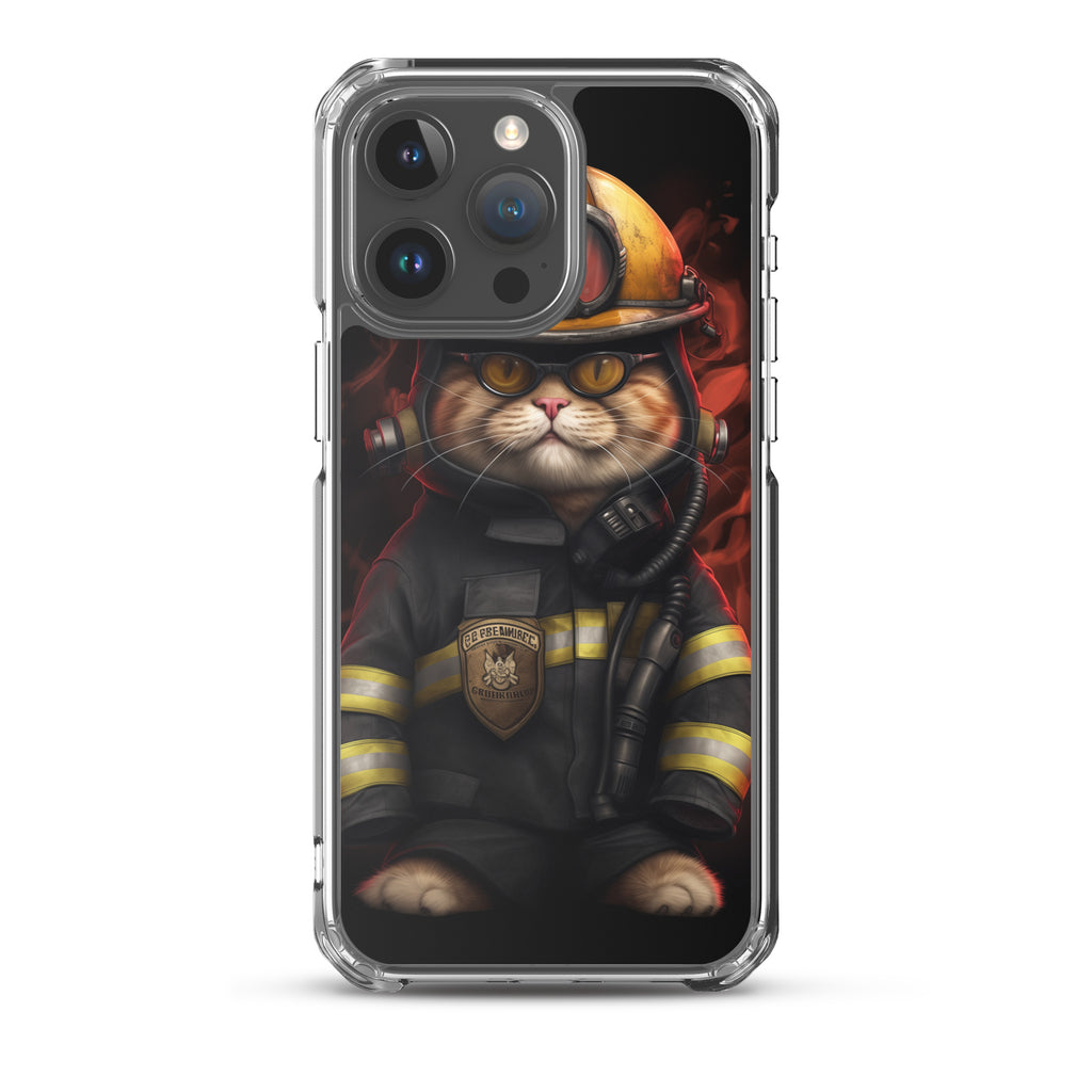 Firefighter Cat A Clear Case for iPhone