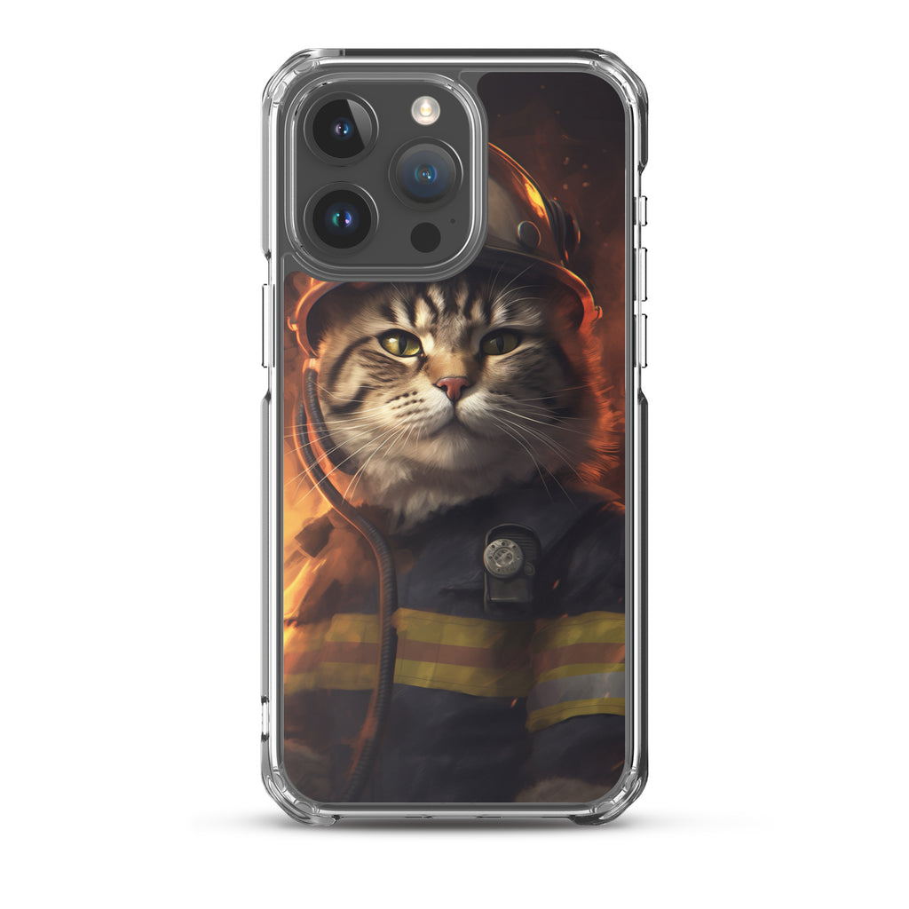 Firefighter Cat C Clear Case for iPhone