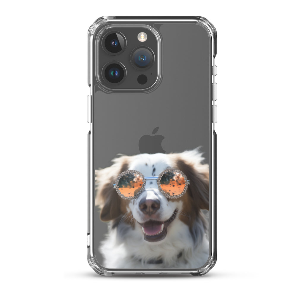 Glasses Dog F Clear Case for iPhone