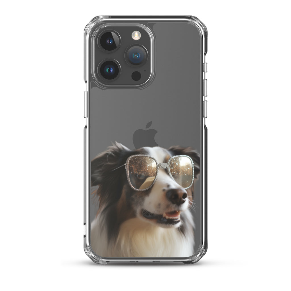 Glasses Dog H Clear Case for iPhone