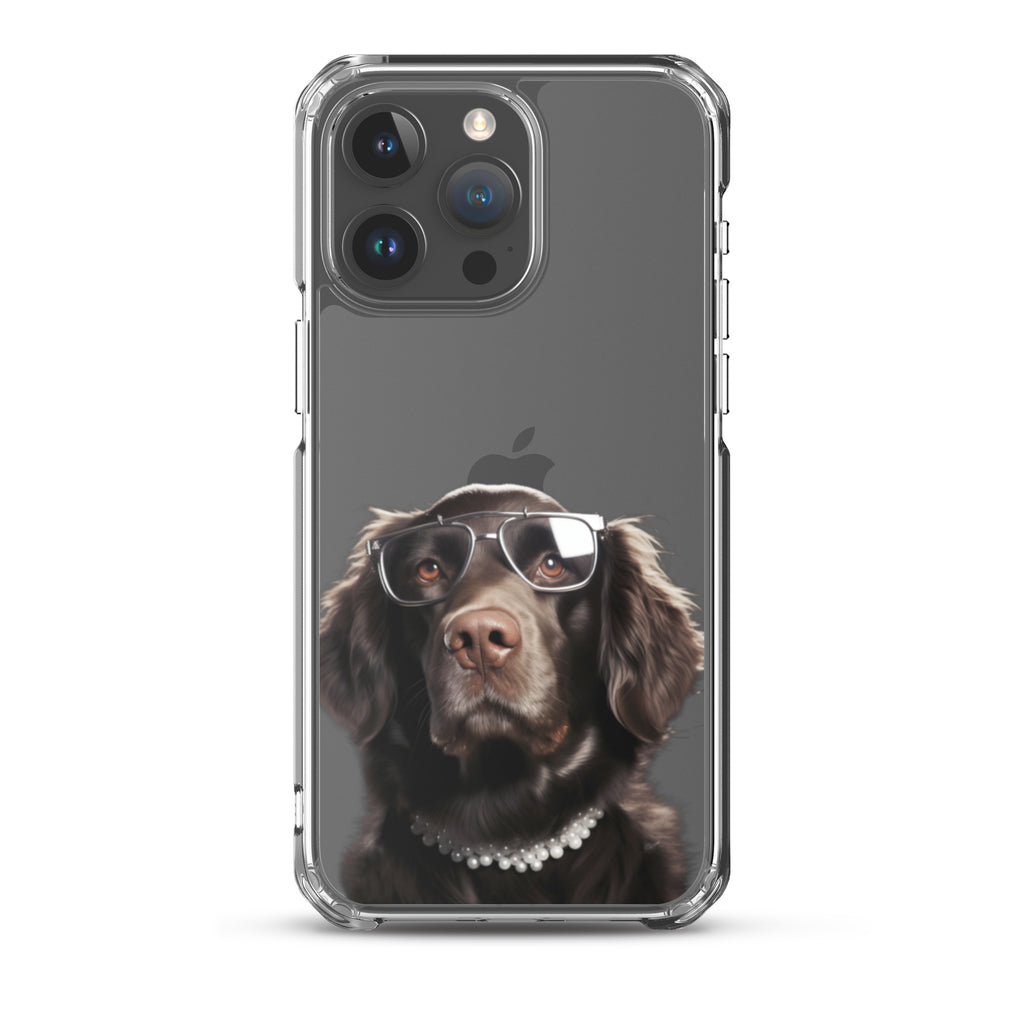 Glasses Dog J Clear Case for iPhone