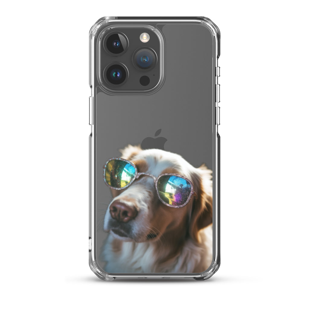 Glasses Dog L Clear Case for iPhone