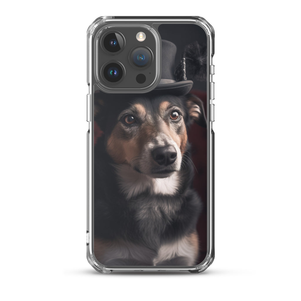 Top Hat Dog B Clear Case for iPhone