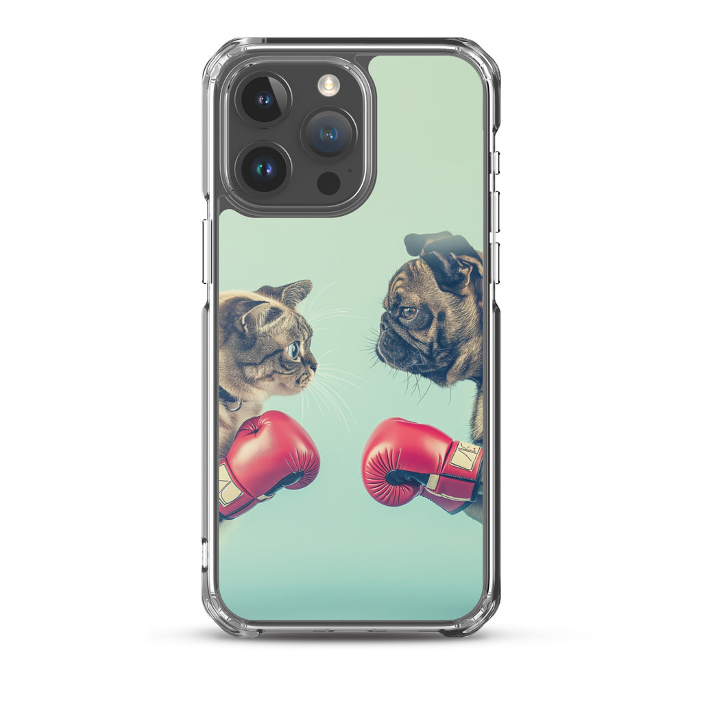 Boxing Dog n Cat B Clear Case for iPhone®