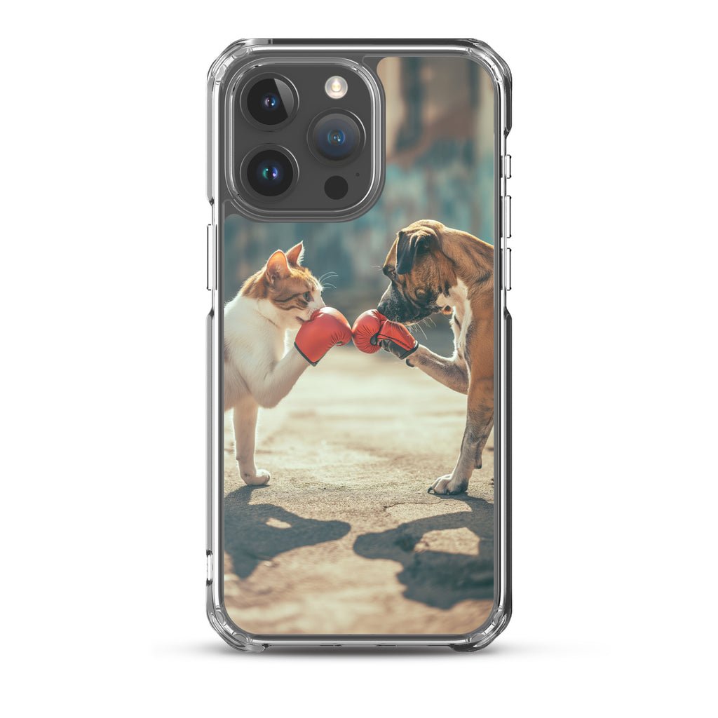 Boxing Dog n Cat F Clear Case for iPhone®