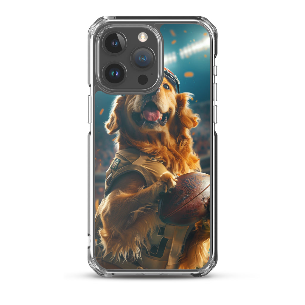 Golden Retriever Football-Themed Clear Case for iPhone®