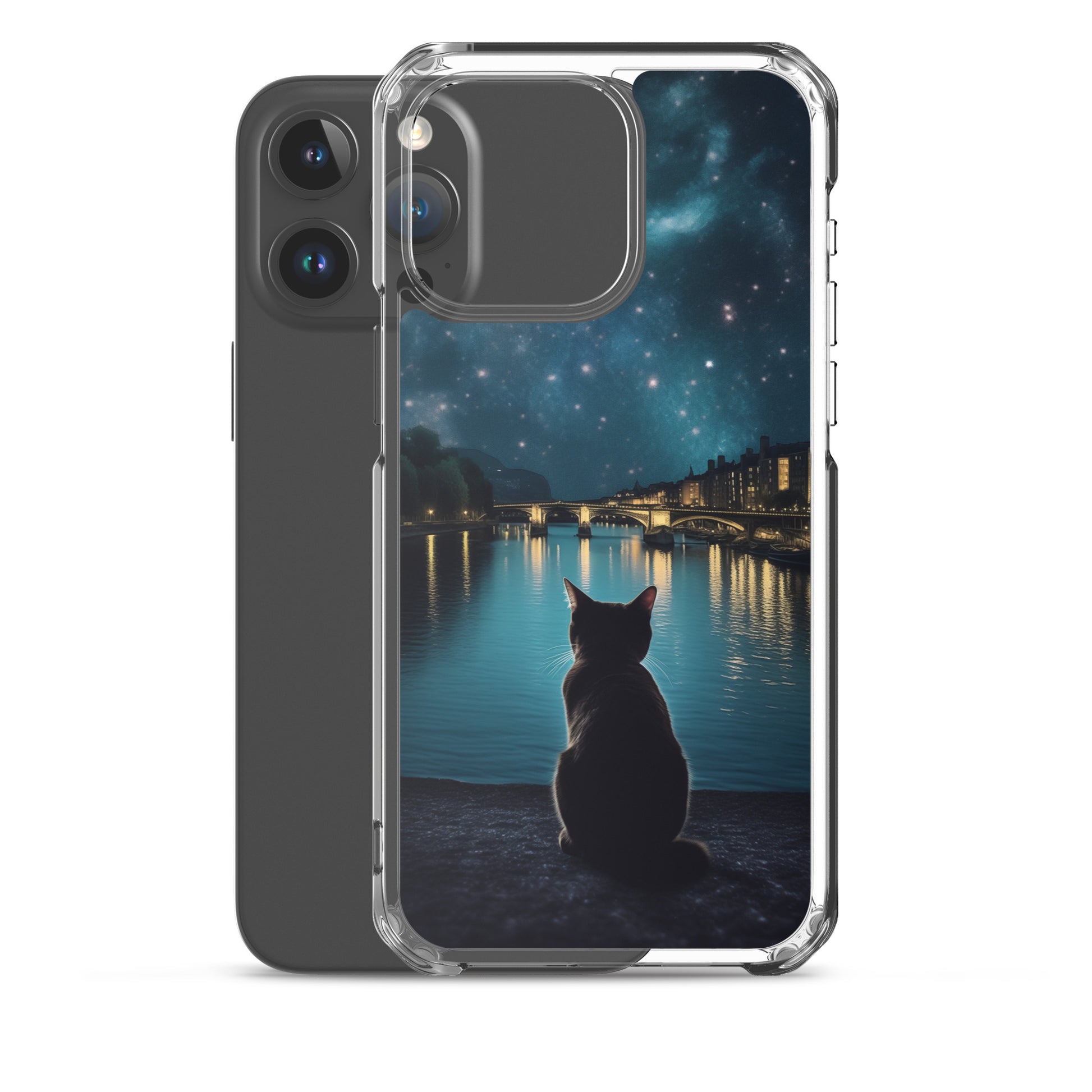 Starry Cat D Clear Case for iPhone