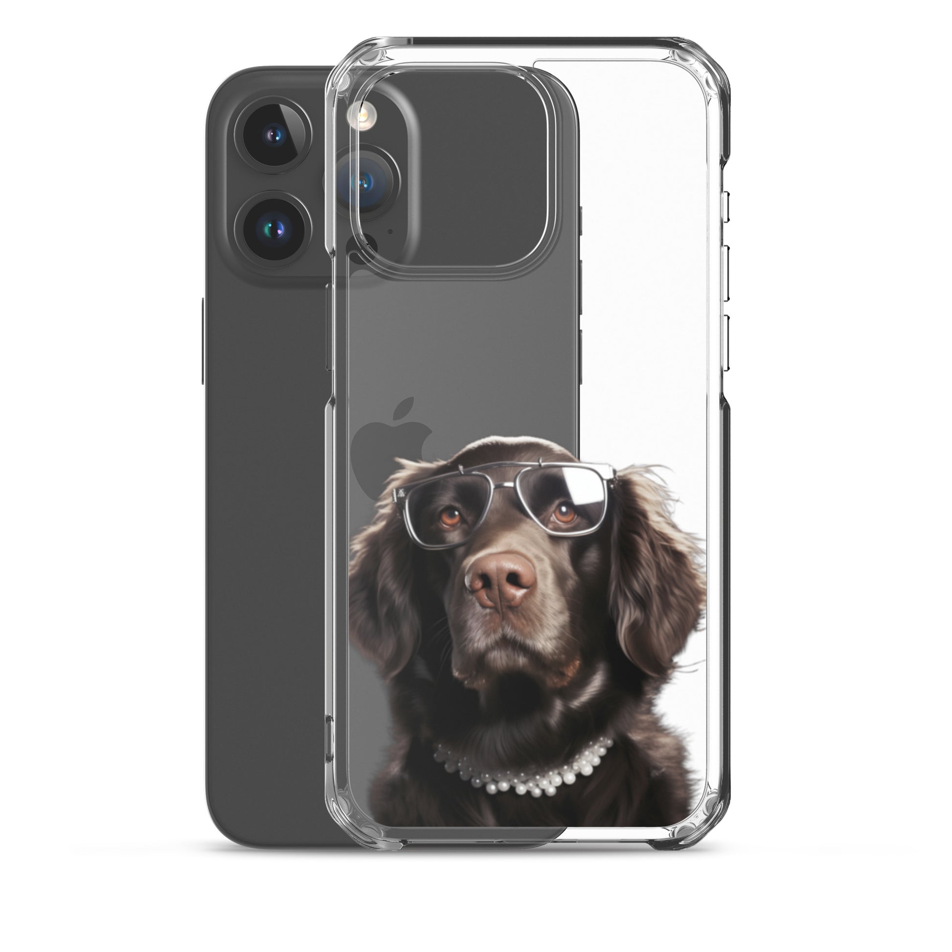 Glasses Dog J Clear Case for iPhone