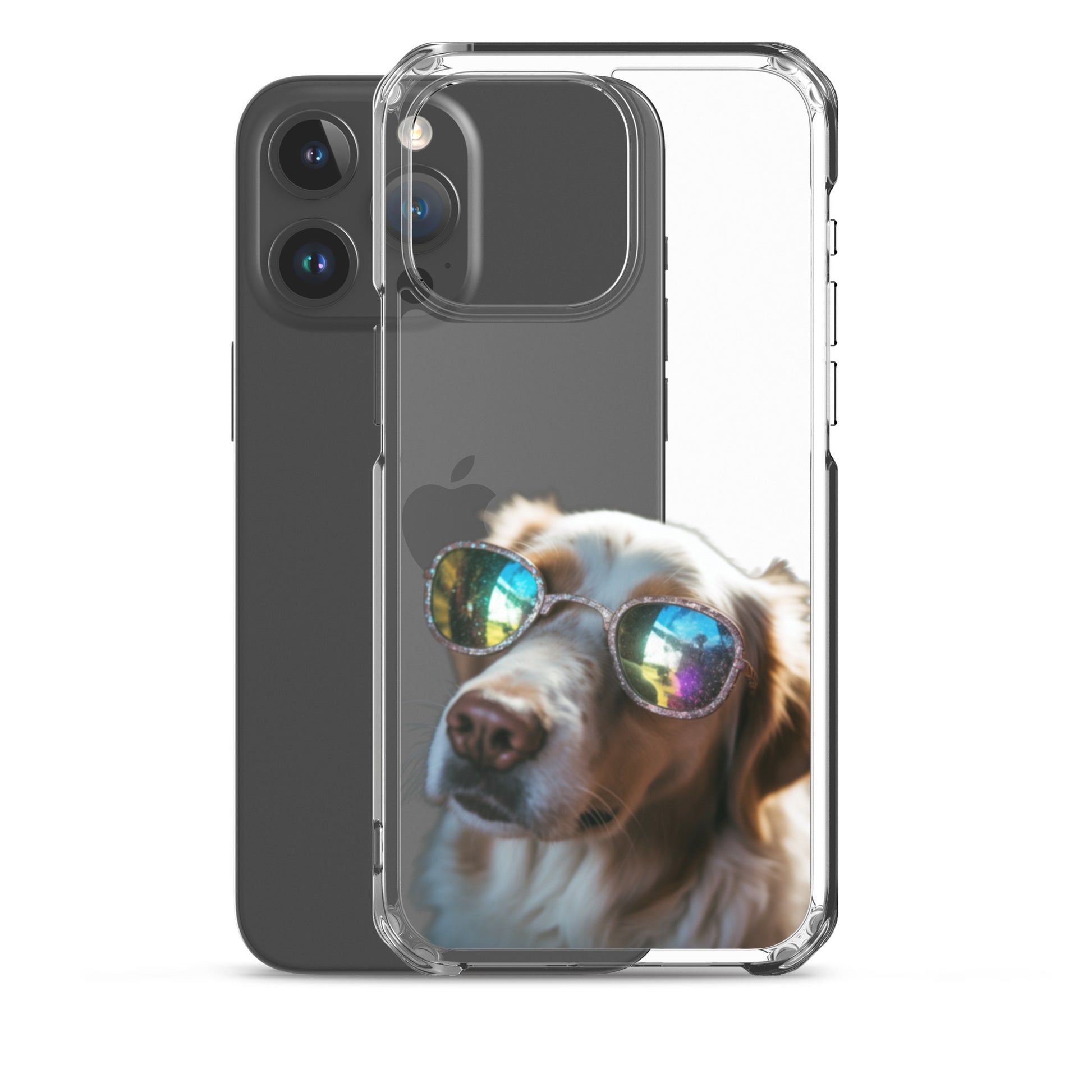 Glasses Dog L Clear Case for iPhone
