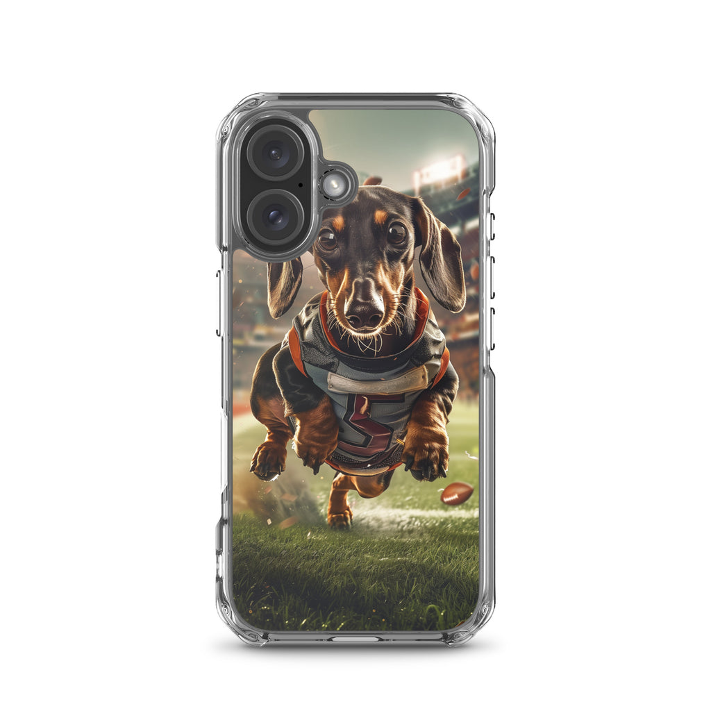 Dachshund Football-Themed Clear Case for iPhone®