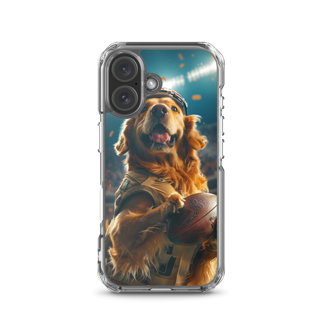 Golden Retriever Football-Themed Clear Case for iPhone®