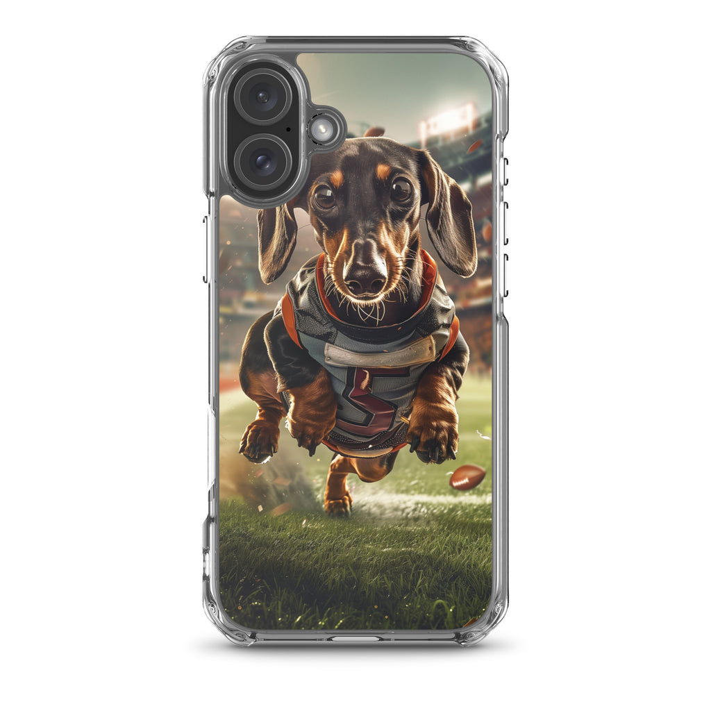 Dachshund Football-Themed Clear Case for iPhone®