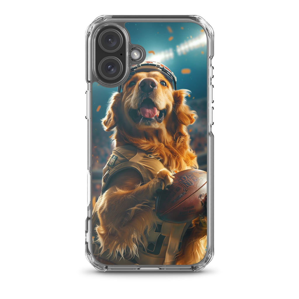 Golden Retriever Football-Themed Clear Case for iPhone®