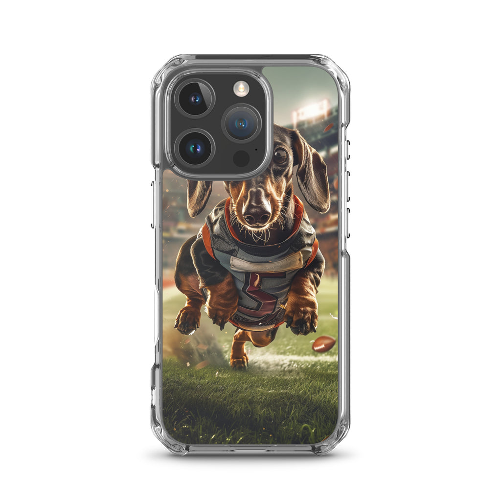 Dachshund Football-Themed Clear Case for iPhone®